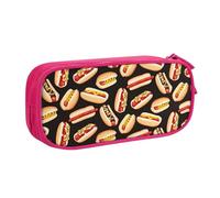 Yyoretp Big Capacity Fun Food Hot Dogs Print Pencil Case,Double Layer Zipper Makeup Pouch Pencil Box Organizer.