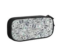 Yyoretp Big Capacity Funny Dollar Money Print Pencil Case,Double Layer Zipper Makeup Pouch Pencil Box Organizer.