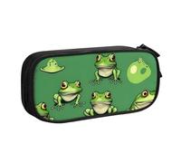 Yyoretp Big Capacity Funny Green Frogs Print Pencil Case,Double Layer Zipper Makeup Pouch Pencil Box Organizer.