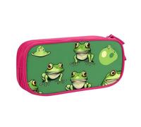 Yyoretp Big Capacity Funny Green Frogs Print Pencil Case,Double Layer Zipper Makeup Pouch Pencil Box Organizer.