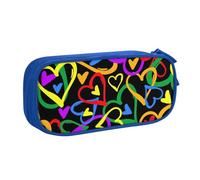 Yyoretp Big Capacity Gay Pride Rainbow Print Pencil Case,Double Layer Zipper Makeup Pouch Pencil Box Organizer.
