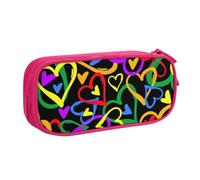 Yyoretp Big Capacity Gay Pride Rainbow Print Pencil Case,Double Layer Zipper Makeup Pouch Pencil Box Organizer.