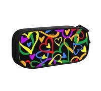 Yyoretp Big Capacity Gay Pride Rainbow Print Pencil Case,Double Layer Zipper Makeup Pouch Pencil Box Organizer.