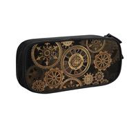 Yyoretp Big Capacity Gears Clock Bronze Century Print Pencil Case,Double Layer Zipper Makeup Pouch Pencil Box Organizer.