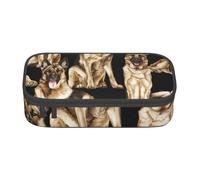 Yyoretp Big Capacity German Shepherd Dog Print Pencil Case Large Pencil Pouch Stationery Pen Bag for Office Supplies.