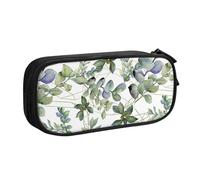Yyoretp Big Capacity Green Eucalyptus Leaves Print Pencil Case,Double Layer Zipper Makeup Pouch Pencil Box Organizer.