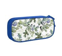 Yyoretp Big Capacity Green Eucalyptus Leaves Print Pencil Case,Double Layer Zipper Makeup Pouch Pencil Box Organizer.