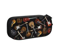 Yyoretp Big Capacity Guitars Print Pencil Case,Double Layer Zipper Makeup Pouch Pencil Box Organizer.