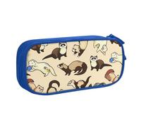 Yyoretp Big Capacity Hairy Ferret Print Pencil Case,Double Layer Zipper Makeup Pouch Pencil Box Organizer.