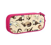 Yyoretp Big Capacity Hairy Ferret Print Pencil Case,Double Layer Zipper Makeup Pouch Pencil Box Organizer.