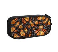 Yyoretp Big Capacity Heaps of Orange Monarch Butterflies Print Pencil Case,Double Layer Zipper Makeup Pouch Pencil Box Organizer.