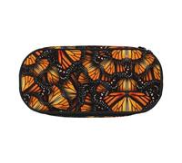Yyoretp Big Capacity Heaps of Orange Monarch Butterflies Print Pencil Case Large Pencil Pouch Stationery Pen Bag for Office Supplies