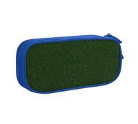 Yyoretp Big Capacity Hunter Green Floral Petals Pattern Print Pencil Case,Double Layer Zipper Makeup Pouch Pencil Box Organizer.