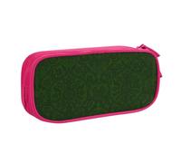 Yyoretp Big Capacity Hunter Green Floral Petals Pattern Print Pencil Case,Double Layer Zipper Makeup Pouch Pencil Box Organizer.