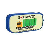 Yyoretp Big Capacity I Love Garbage Trucks Print Pencil Case,Double Layer Zipper Makeup Pouch Pencil Box Organizer.