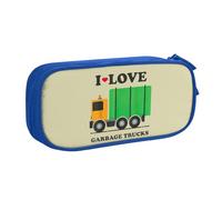 Yyoretp Big Capacity I Love Garbage Trucks Print Pencil Case,Double Layer Zipper Makeup Pouch Pencil Box Organizer.
