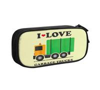 Yyoretp Big Capacity I Love Garbage Trucks Print Pencil Case,Double Layer Zipper Makeup Pouch Pencil Box Organizer.