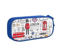Yyoretp Big Capacity I Love London Print Pencil Case,Double Layer Zipper Makeup Pouch Pencil Box Organizer.