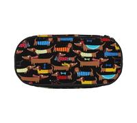 Yyoretp Big Capacity I Love My Dog Dachshunds Print Pencil Case Large Pencil Pouch Stationery Pen Bag for Office Supplies