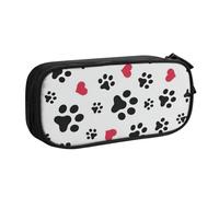 Yyoretp Big Capacity Love Cat Paw Heart Puppy Foot Print Print Pencil Case,Double Layer Zipper Makeup Pouch Pencil Box Organizer.