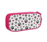 Yyoretp Big Capacity Love Cat Paw Heart Puppy Foot Print Print Pencil Case,Double Layer Zipper Makeup Pouch Pencil Box Organizer.