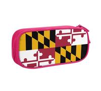Yyoretp Big Capacity Maryland State Flag Print Pencil Case,Double Layer Zipper Makeup Pouch Pencil Box Organizer.