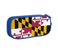 Yyoretp Big Capacity Maryland State Flag Print Pencil Case,Double Layer Zipper Makeup Pouch Pencil Box Organizer.