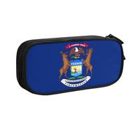 Yyoretp Big Capacity Michigan State Flag Print Pencil Case,Double Layer Zipper Makeup Pouch Pencil Box Organizer.