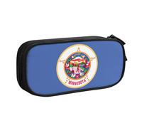 Yyoretp Big Capacity Minnesota State Flag Print Pencil Case,Double Layer Zipper Makeup Pouch Pencil Box Organizer.