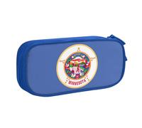 Yyoretp Big Capacity Minnesota State Flag Print Pencil Case,Double Layer Zipper Makeup Pouch Pencil Box Organizer.