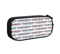 Yyoretp Big Capacity Monorail Train Print Pencil Case,Double Layer Zipper Makeup Pouch Pencil Box Organizer.