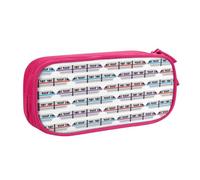Yyoretp Big Capacity Monorail Train Print Pencil Case,Double Layer Zipper Makeup Pouch Pencil Box Organizer.
