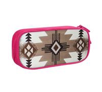 Yyoretp Big Capacity Native American Print Pencil Case,Double Layer Zipper Makeup Pouch Pencil Box Organizer.