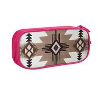 Yyoretp Big Capacity Native American Print Pencil Case,Double Layer Zipper Makeup Pouch Pencil Box Organizer.