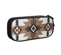 Yyoretp Big Capacity Native American Print Pencil Case,Double Layer Zipper Makeup Pouch Pencil Box Organizer.