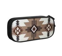 Yyoretp Big Capacity Native American Print Pencil Case,Double Layer Zipper Makeup Pouch Pencil Box Organizer.