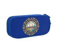 Yyoretp Big Capacity New Hampshire State Flag Print Pencil Case,Double Layer Zipper Makeup Pouch Pencil Box Organizer.