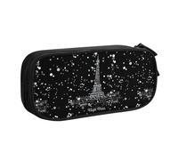 Yyoretp Big Capacity Night Paris Eiffel Tower Print Pencil Case,Double Layer Zipper Makeup Pouch Pencil Box Organizer.