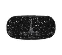 Yyoretp Big Capacity Night Paris Eiffel Tower Print Pencil Case Large Pencil Pouch Stationery Pen Bag for Office Supplies