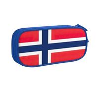 Yyoretp Big Capacity Norwegian Flag Print Pencil Case,Double Layer Zipper Makeup Pouch Pencil Box Organizer.