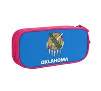 Yyoretp Big Capacity Oklahoma State Flag Print Pencil Case,Double Layer Zipper Makeup Pouch Pencil Box Organizer.