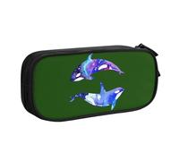 Yyoretp Big Capacity Orca Killer Whale Print Pencil Case,Double Layer Zipper Makeup Pouch Pencil Box Organizer.