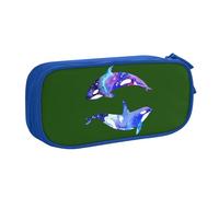 Yyoretp Big Capacity Orca Killer Whale Print Pencil Case,Double Layer Zipper Makeup Pouch Pencil Box Organizer.