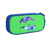 Yyoretp Big Capacity Orca Killer Whale Print Pencil Case,Double Layer Zipper Makeup Pouch Pencil Box Organizer.