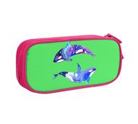 Yyoretp Big Capacity Orca Killer Whale Print Pencil Case,Double Layer Zipper Makeup Pouch Pencil Box Organizer.