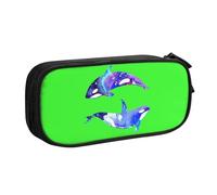 Yyoretp Big Capacity Orca Killer Whale Print Pencil Case,Double Layer Zipper Makeup Pouch Pencil Box Organizer.