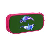 Yyoretp Big Capacity Orca Killer Whale Print Pencil Case,Double Layer Zipper Makeup Pouch Pencil Box Organizer.