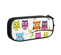 Yyoretp Big Capacity Owls on Tree Branches Print Pencil Case,Double Layer Zipper Makeup Pouch Pencil Box Organizer.