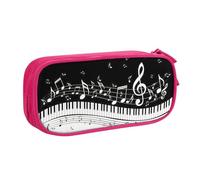 Yyoretp Big Capacity Piano Keys with Musical Notes Print Pencil Case,Double Layer Zipper Makeup Pouch Pencil Box Organizer.