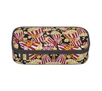 Yyoretp Big Capacity Popcorn Print Print Pencil Case Large Pencil Pouch Stationery Pen Bag for Office Supplies.